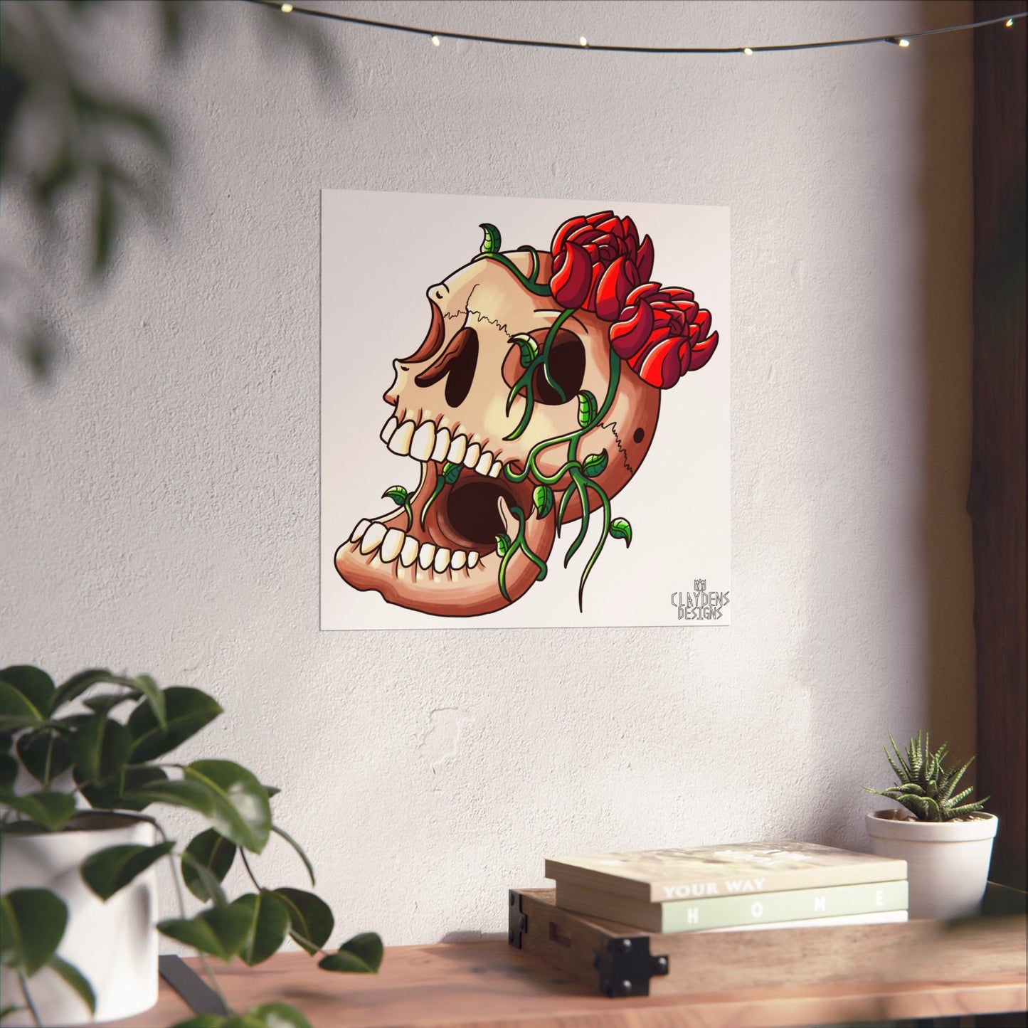Rose Skull Poster