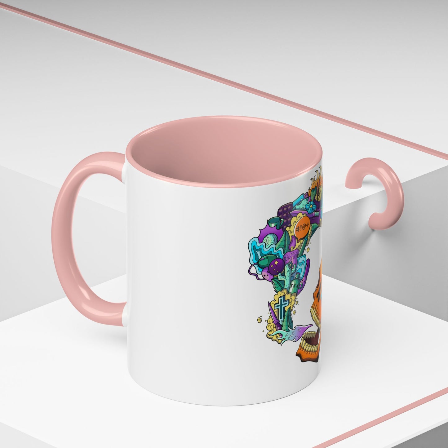 Accent Coffee Mug-Doodle Skull