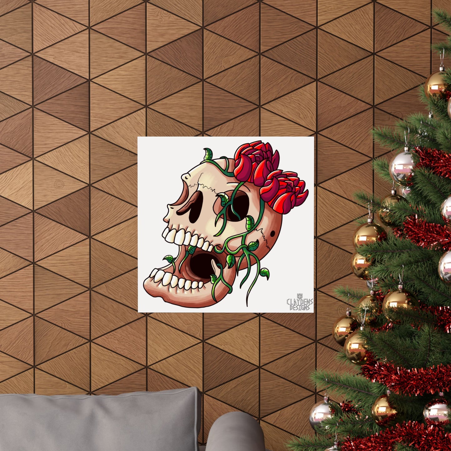 Rose Skull Poster