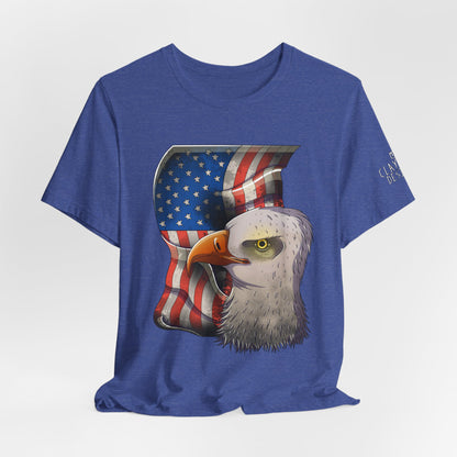 Bella+Canvas Unisex Jersey Short Sleeve Tee with print on sleeve