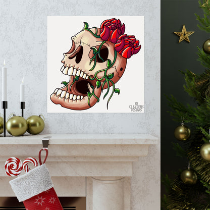 Rose Skull Poster