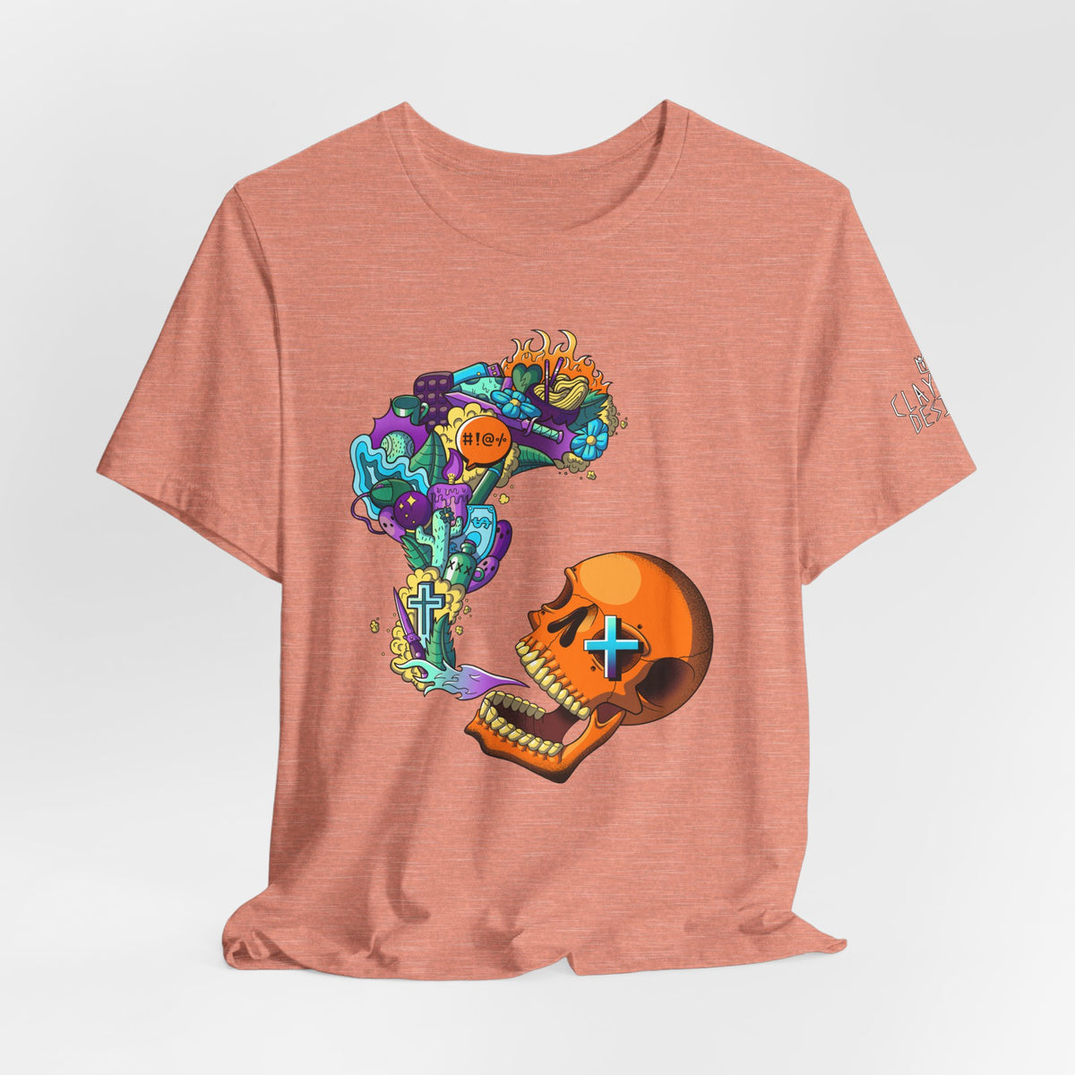 Unisex Jersey Short Sleeve Tee-Doodle Skull