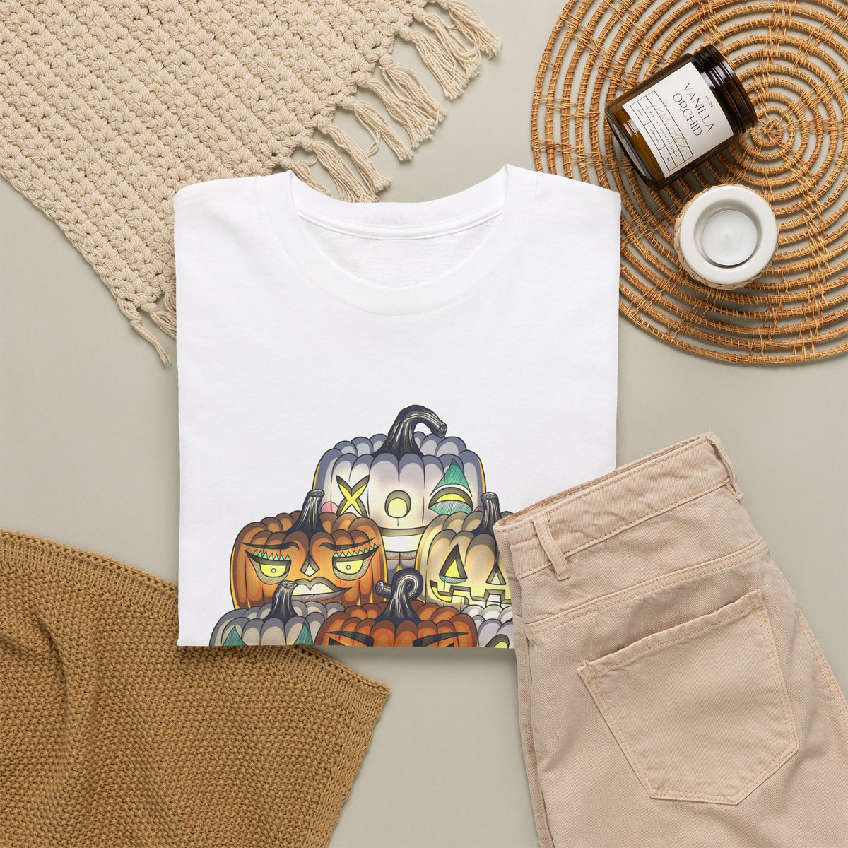 Halloween Pumpkin Unisex Heavy Cotton Tee