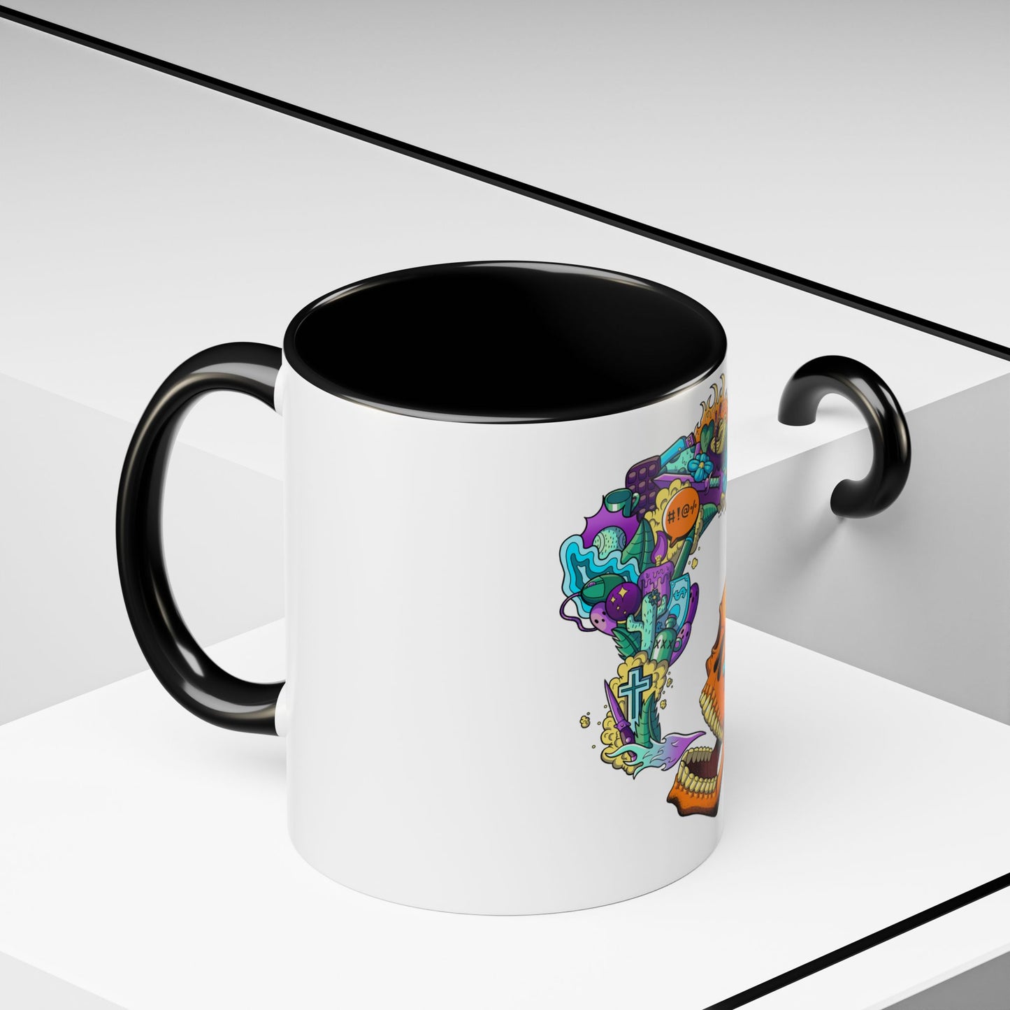 Accent Coffee Mug-Doodle Skull