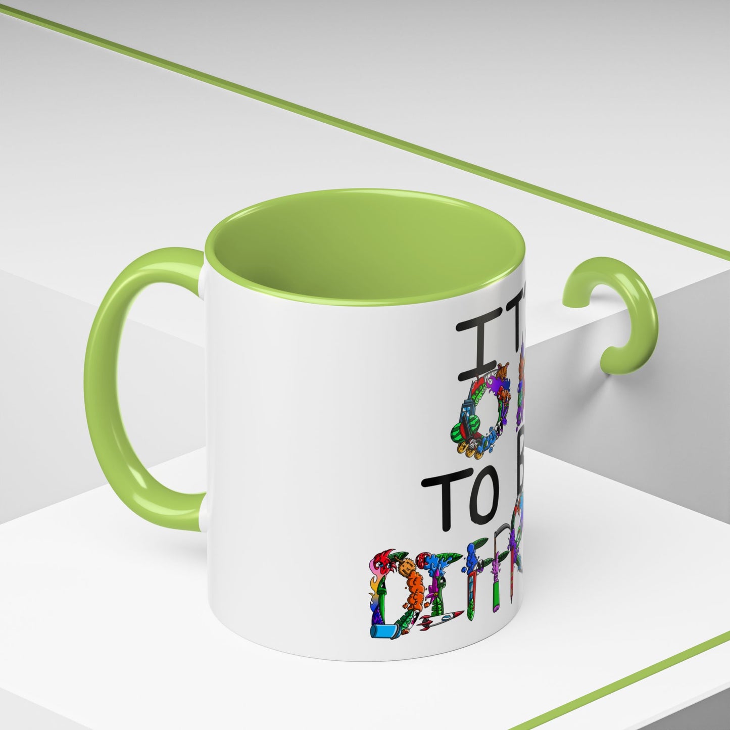 Accent Coffee Mug-Doodle It's OK to be Different
