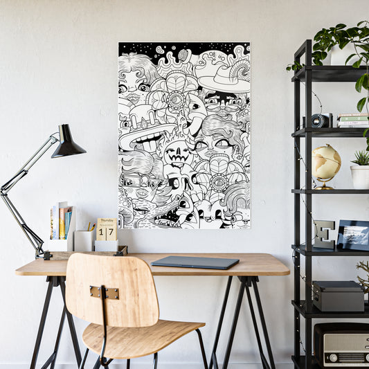 Black & White Doodle Gloss Posters