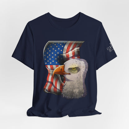 Bella+Canvas Unisex Jersey Short Sleeve Tee with print on sleeve