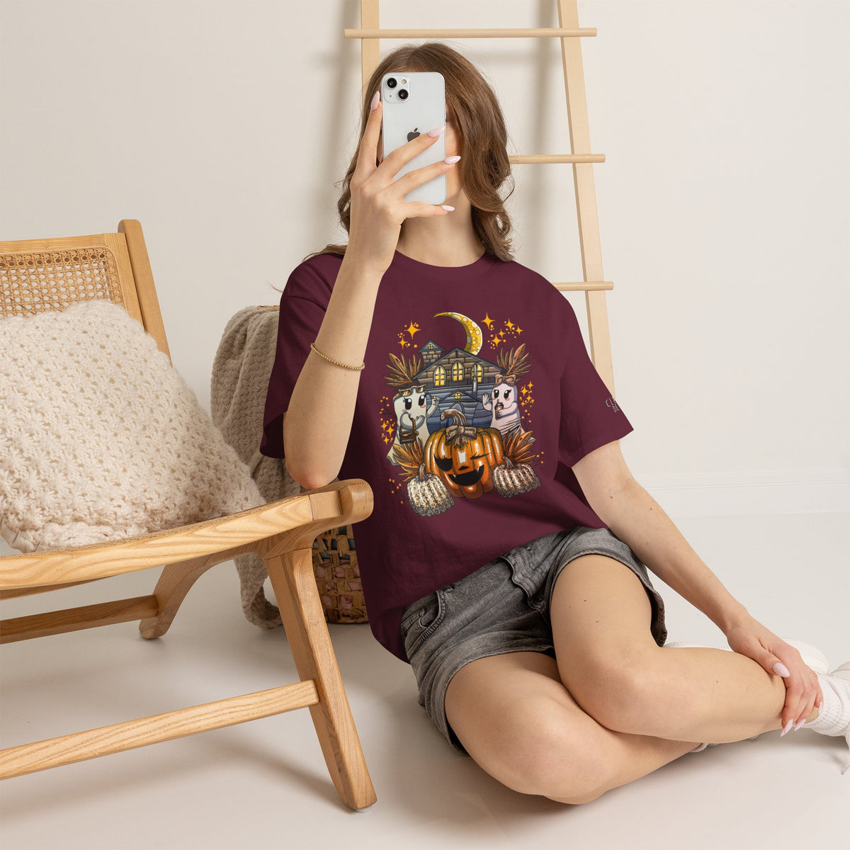 Adult Halloween Pumpkin Unisex Heavy Cotton Tee