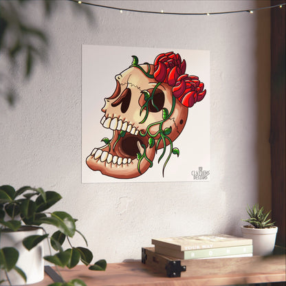 Rose Skull Poster