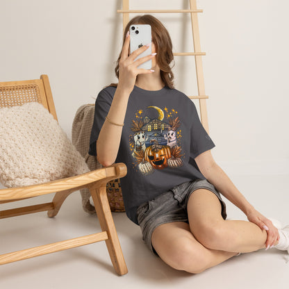 Adult Halloween Pumpkin Unisex Heavy Cotton Tee