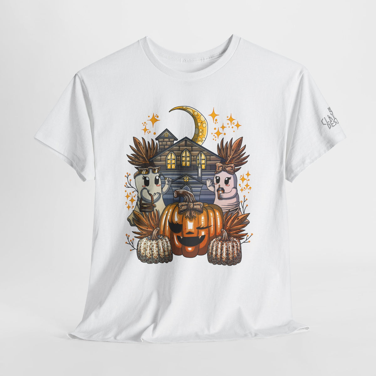 Adult Halloween Pumpkin Unisex Heavy Cotton Tee