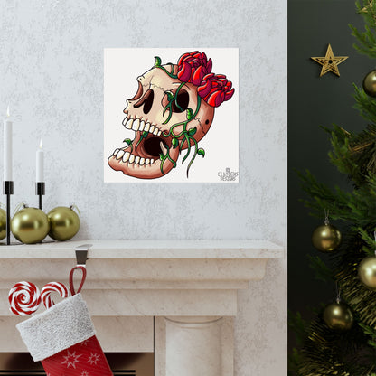 Rose Skull Poster