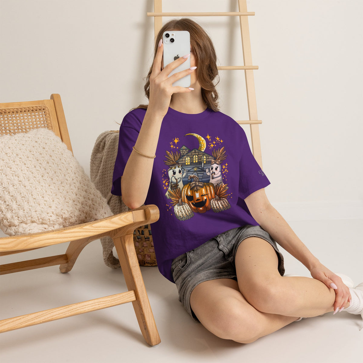 Adult Halloween Pumpkin Unisex Heavy Cotton Tee