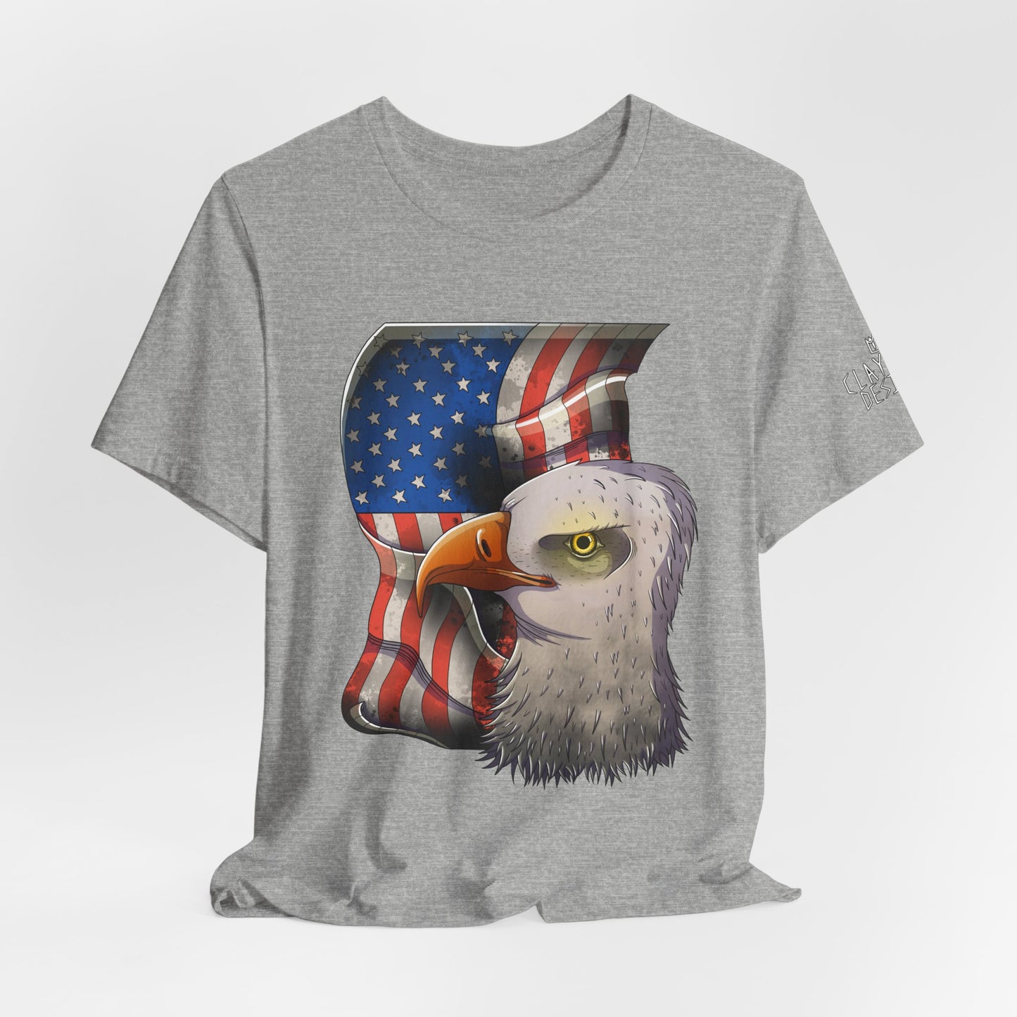 Bella+Canvas Unisex Jersey Short Sleeve Tee with print on sleeve