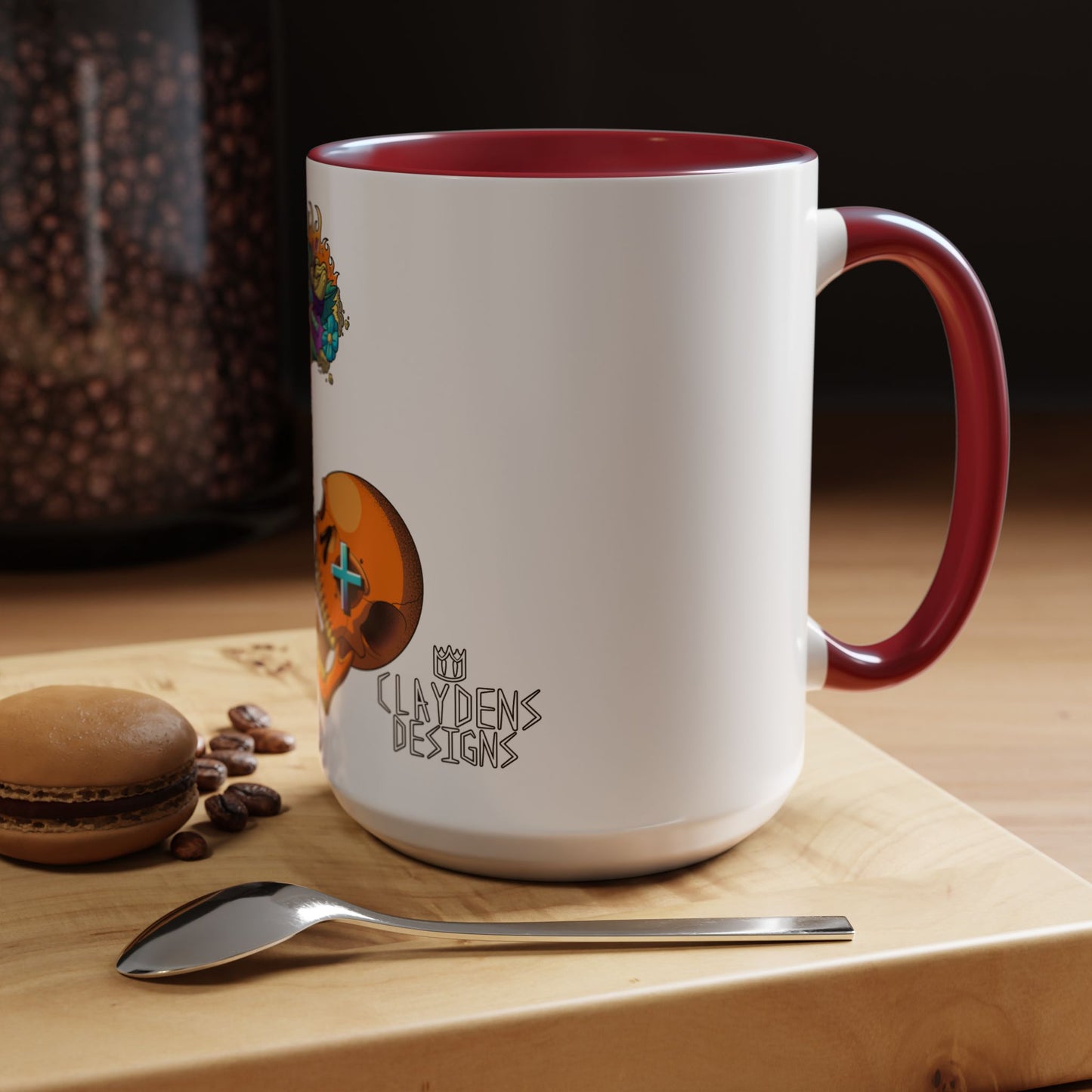 Accent Coffee Mug-Doodle Skull