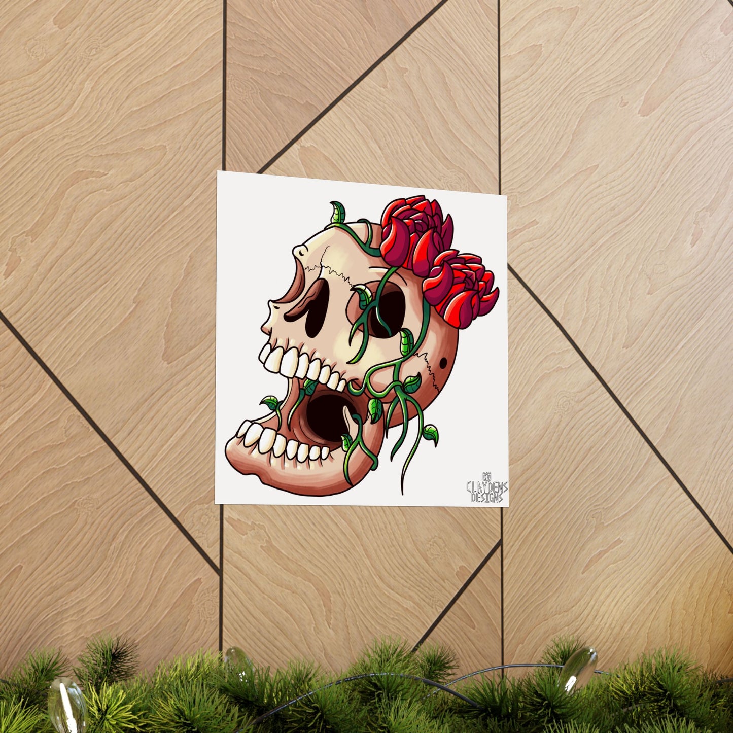 Rose Skull Poster