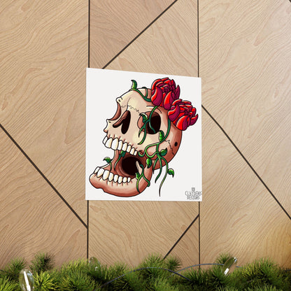 Rose Skull Poster