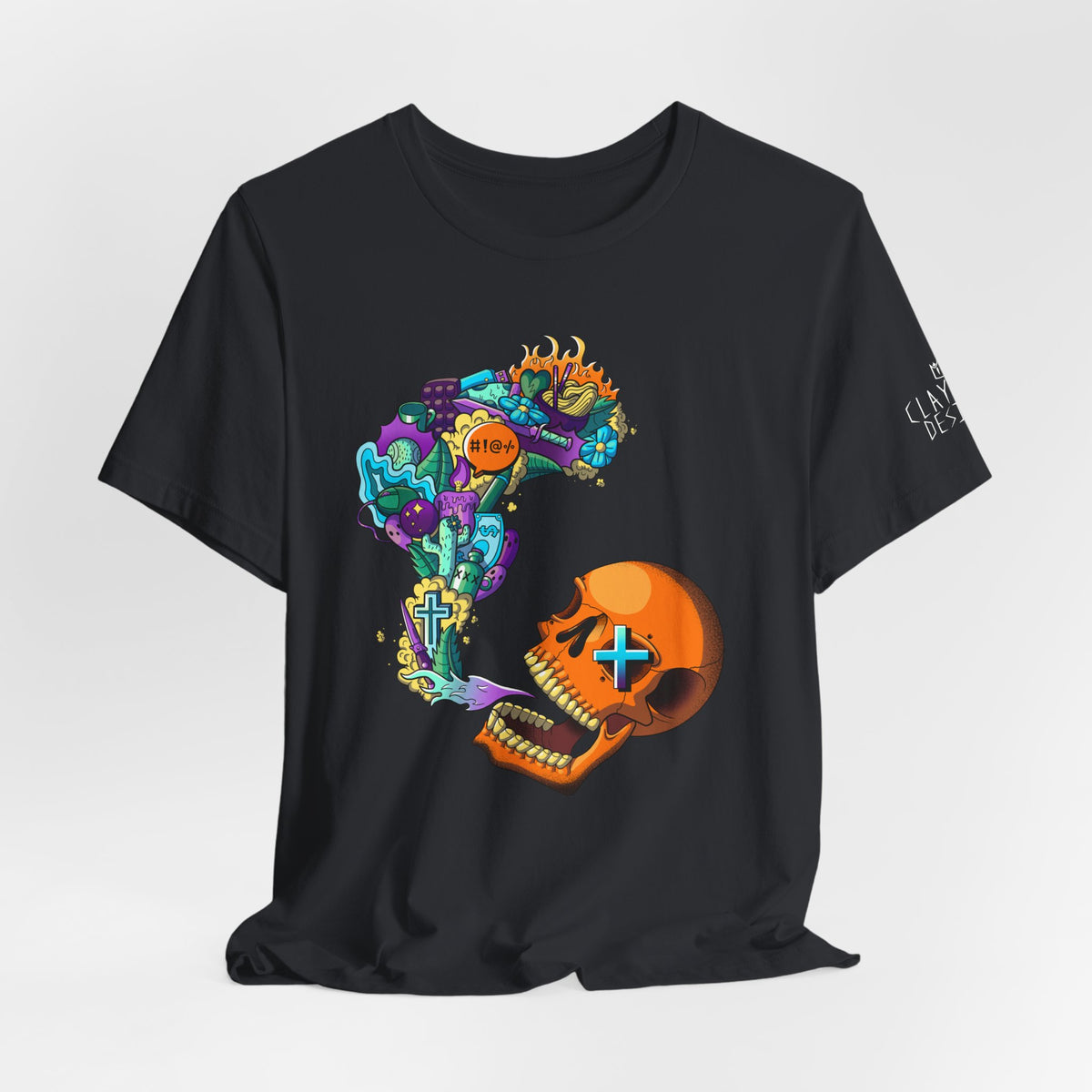 Unisex Jersey Short Sleeve Tee-Doodle Skull