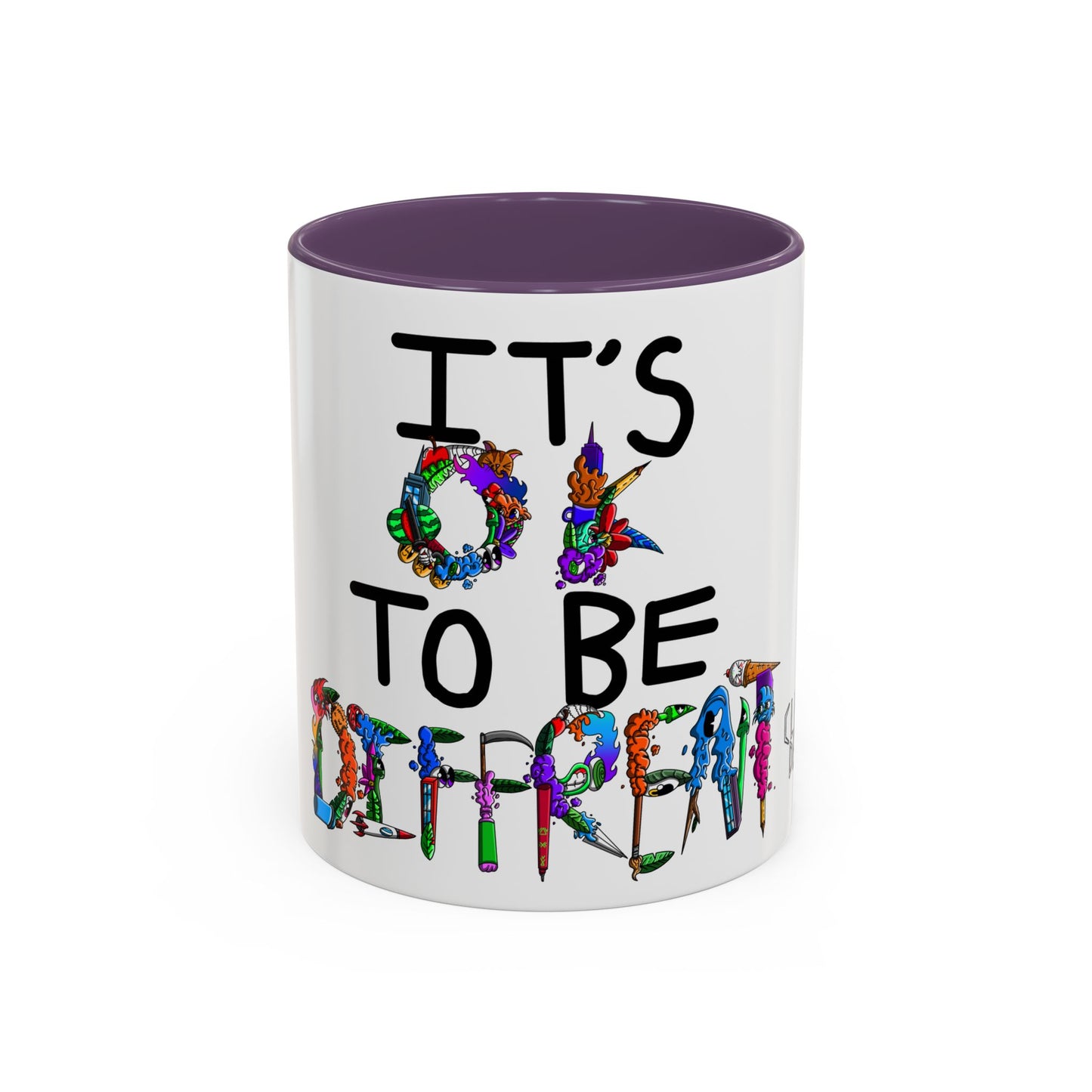 Accent Coffee Mug-Doodle It's OK to be Different