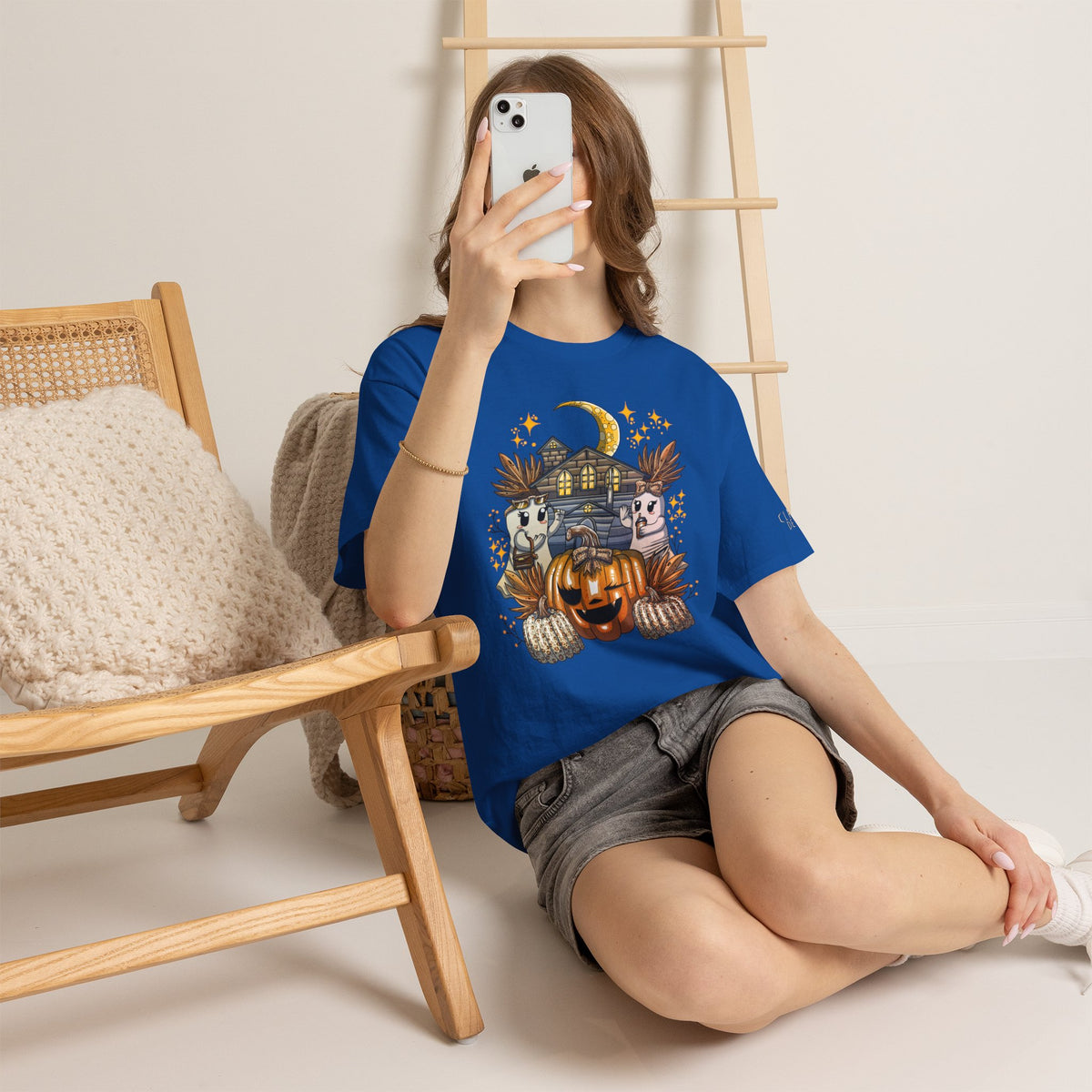 Adult Halloween Pumpkin Unisex Heavy Cotton Tee