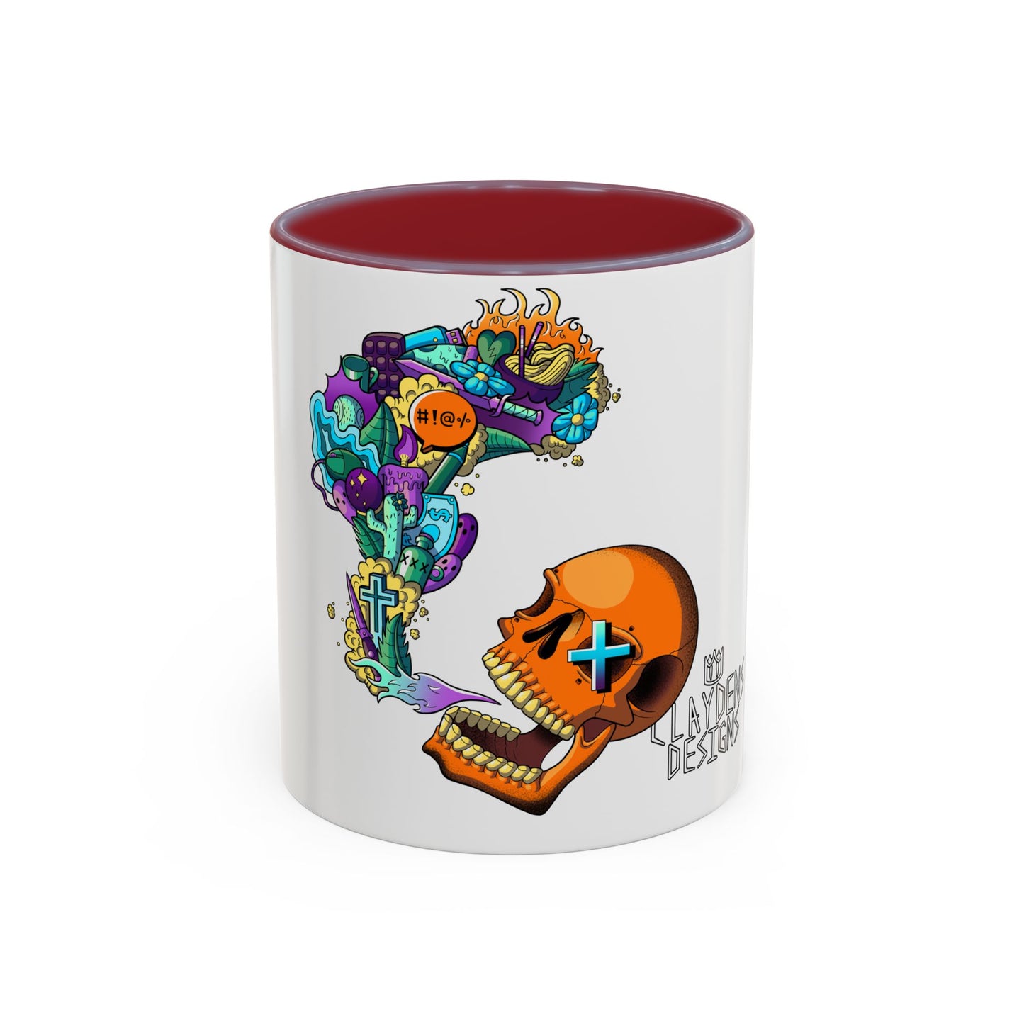 Accent Coffee Mug-Doodle Skull