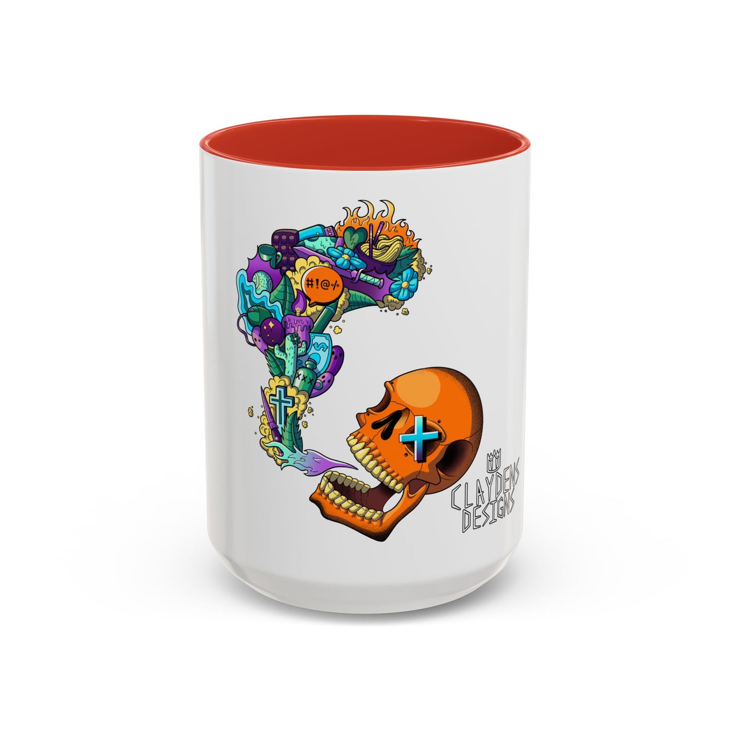 Accent Coffee Mug-Doodle Skull