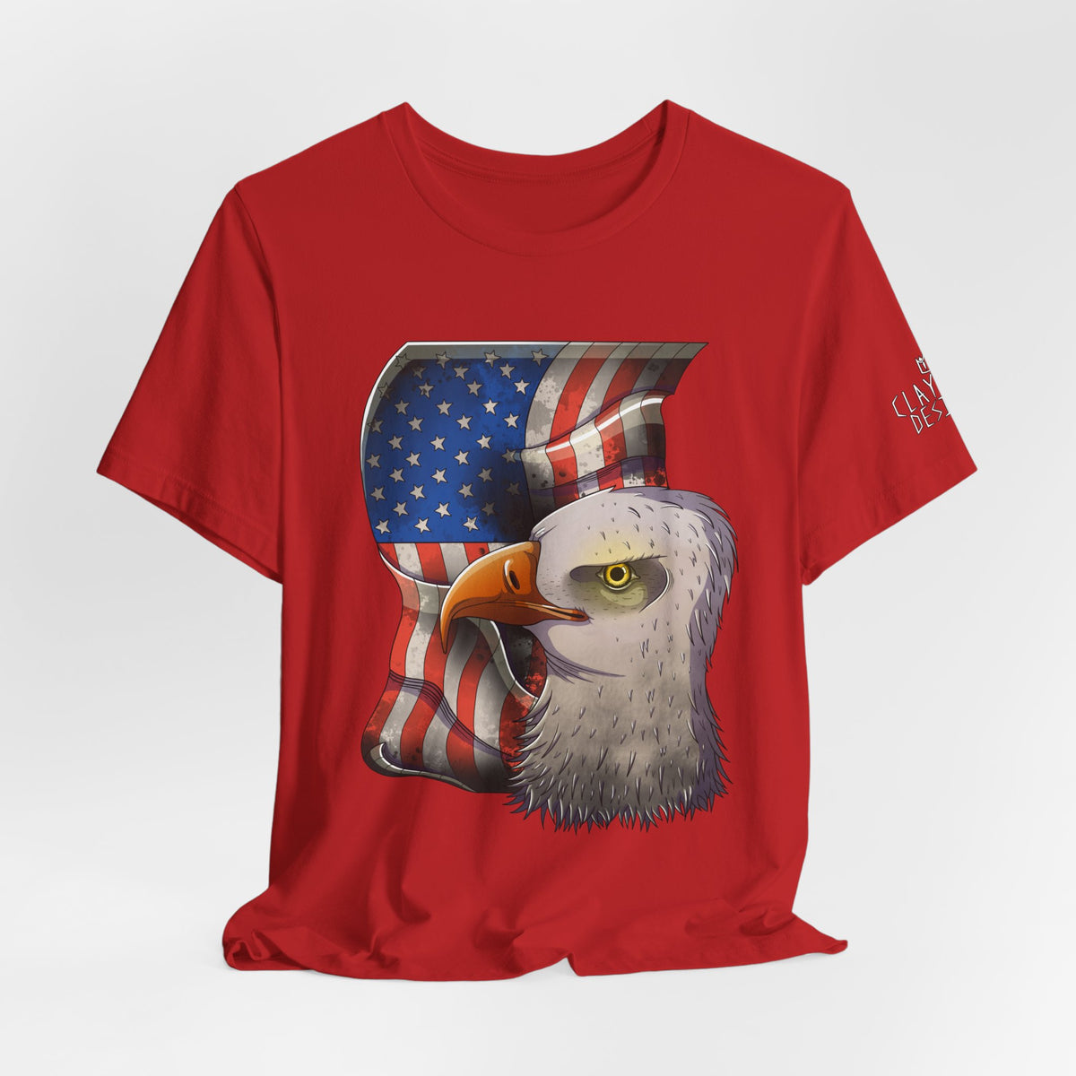 Bella+Canvas Unisex Jersey Short Sleeve Tee with print on sleeve