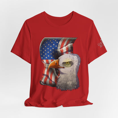 Bella+Canvas Unisex Jersey Short Sleeve Tee with print on sleeve