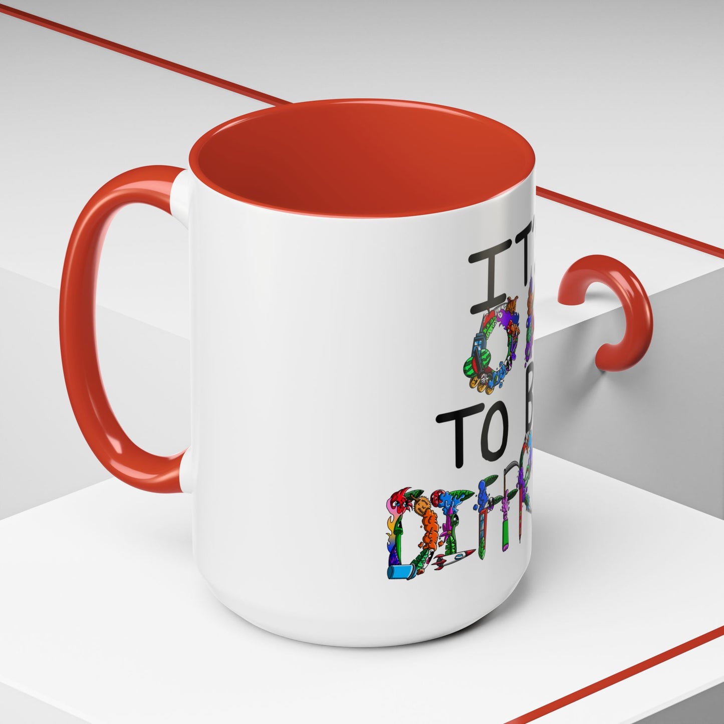 Accent Coffee Mug-Doodle It's OK to be Different