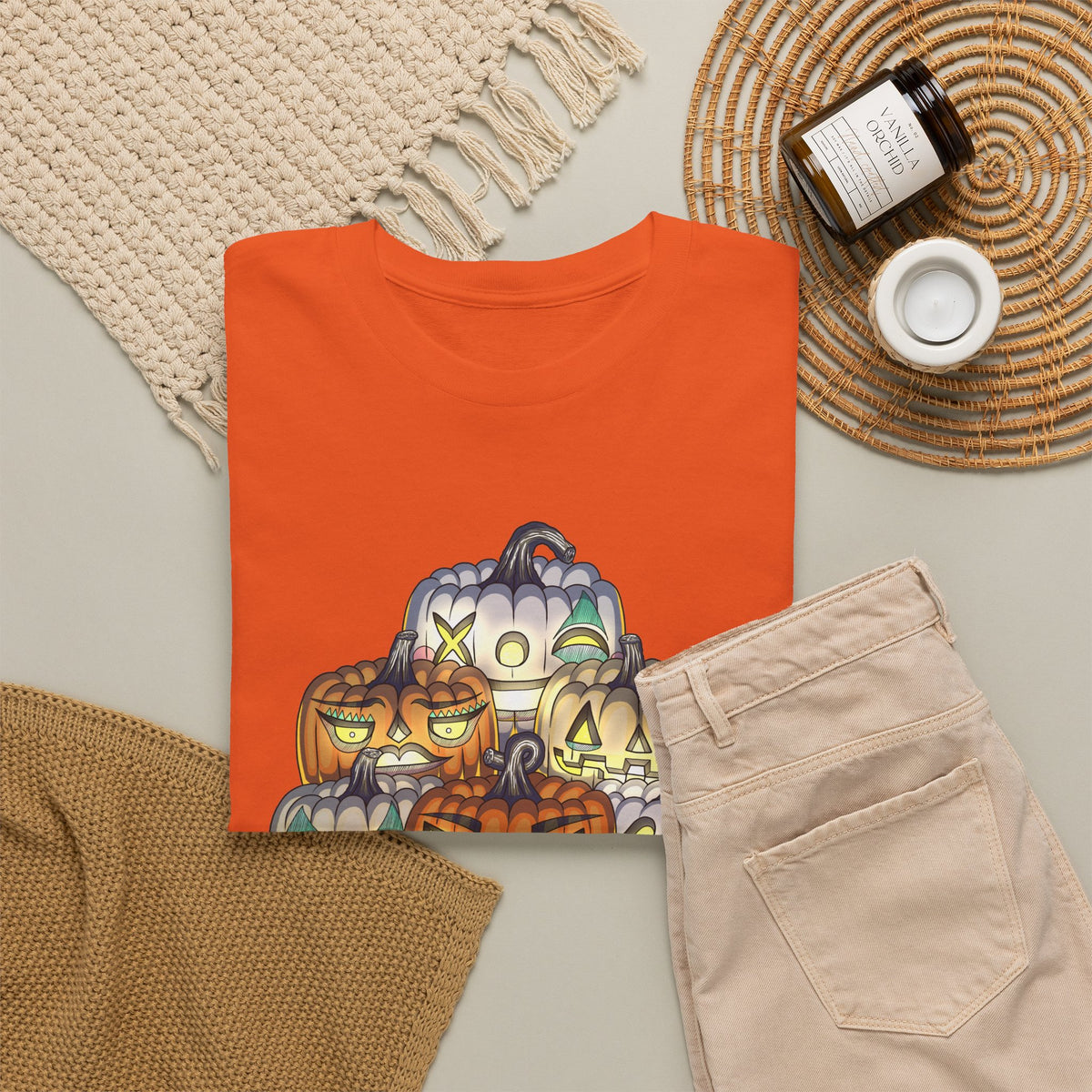 Halloween Pumpkin Unisex Heavy Cotton Tee