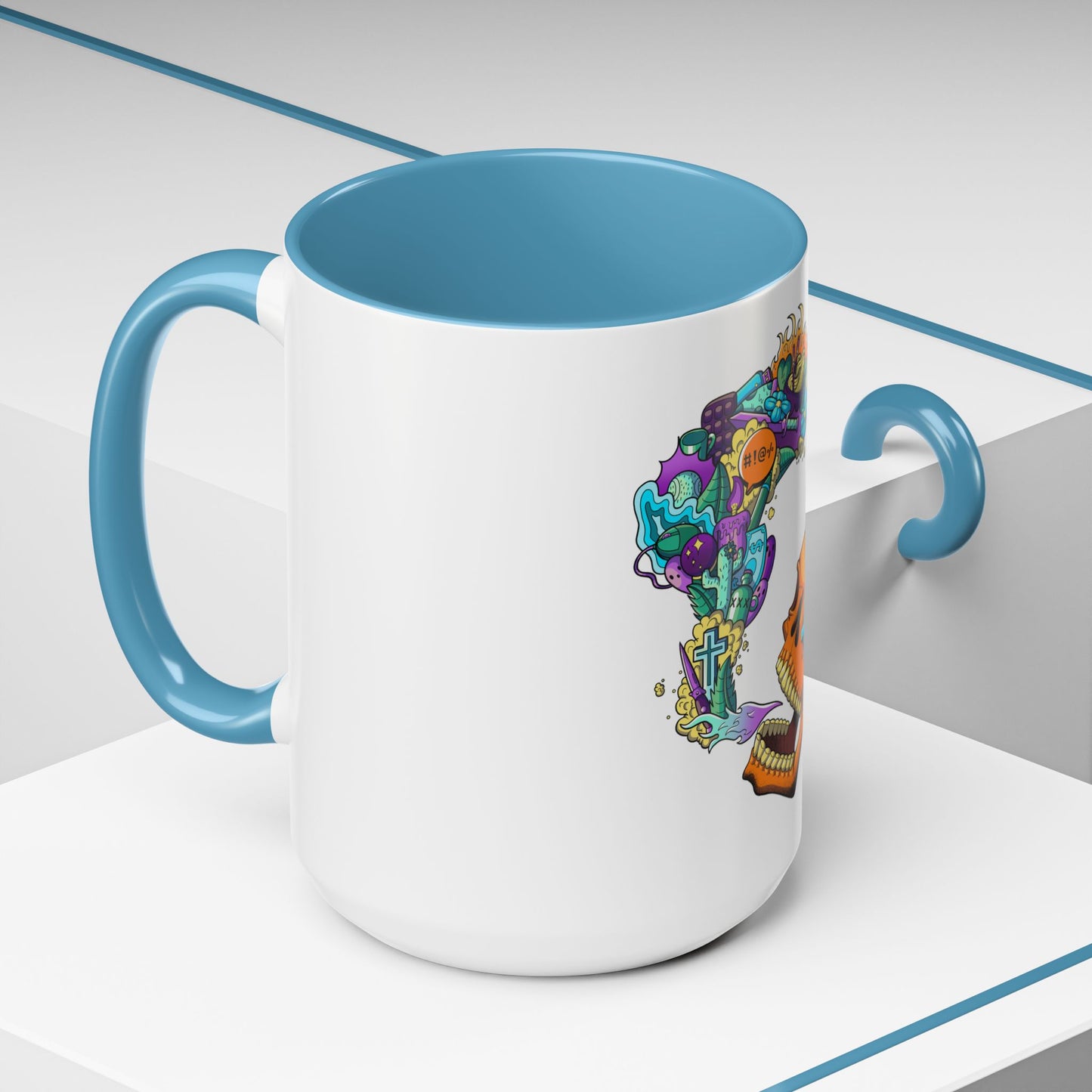 Accent Coffee Mug-Doodle Skull