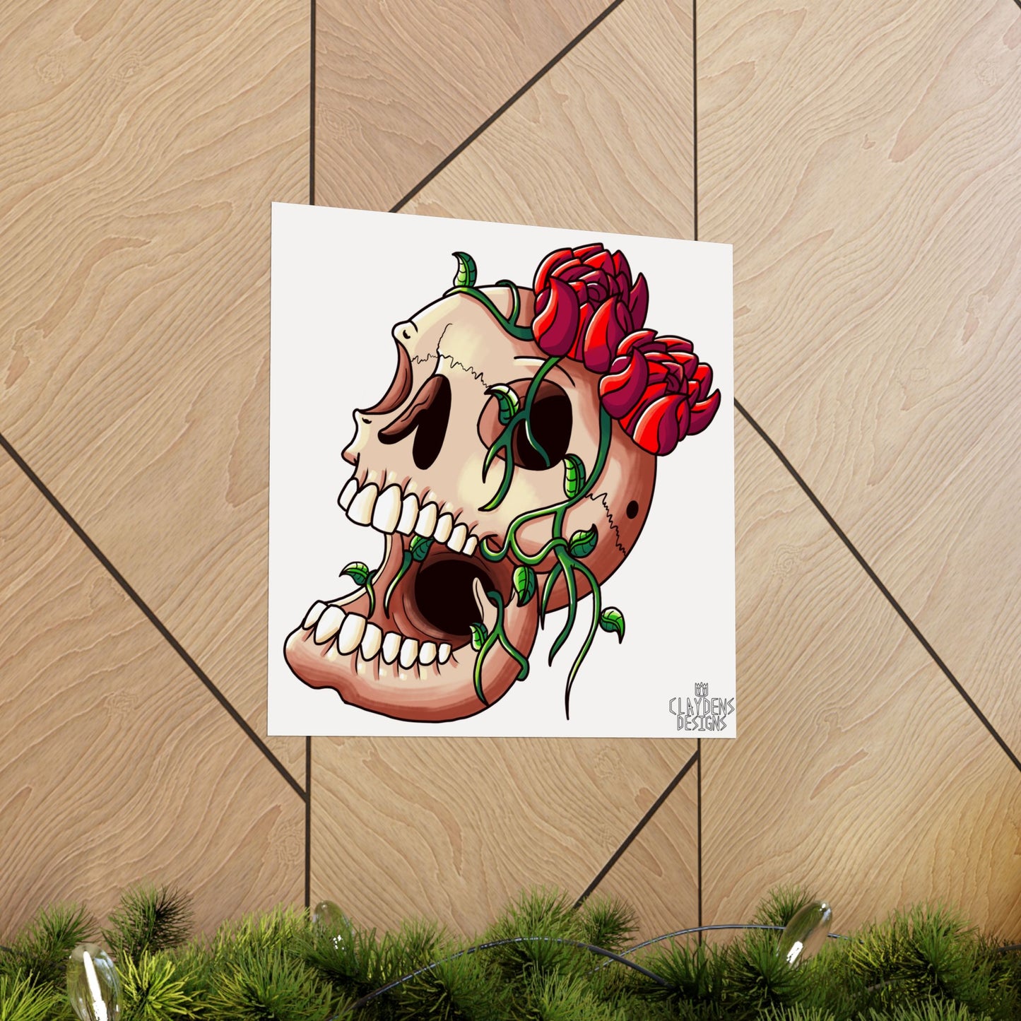 Rose Skull Poster