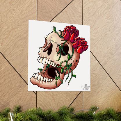 Rose Skull Poster