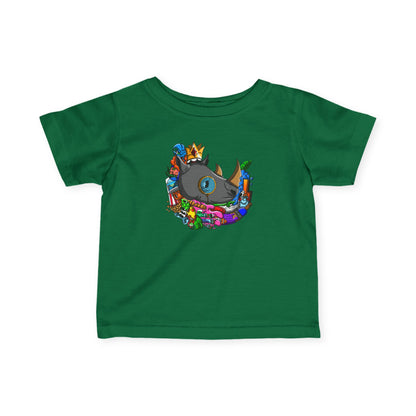 Infant Fine Jersey Tee- Doodle Rhino