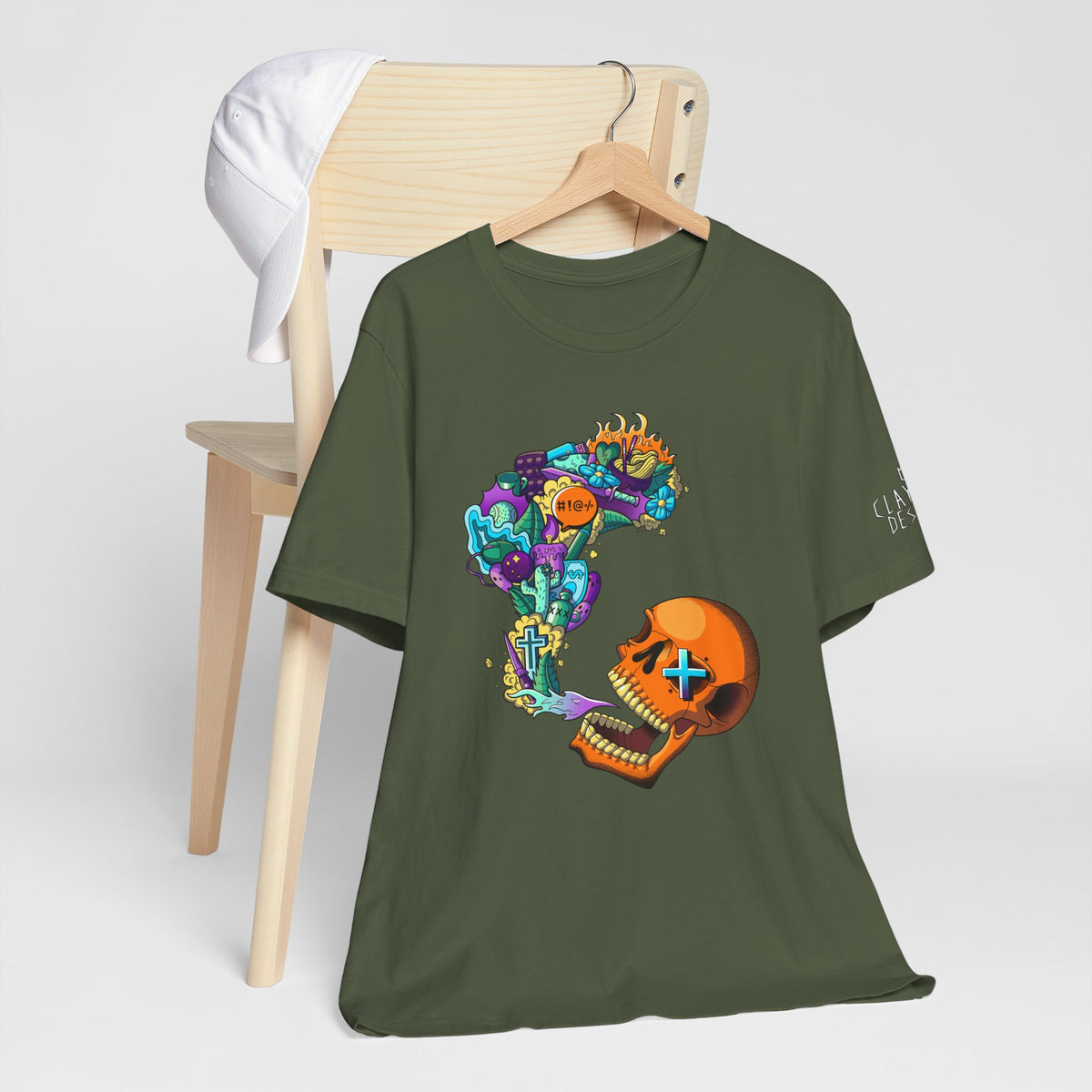 Unisex Jersey Short Sleeve Tee-Doodle Skull