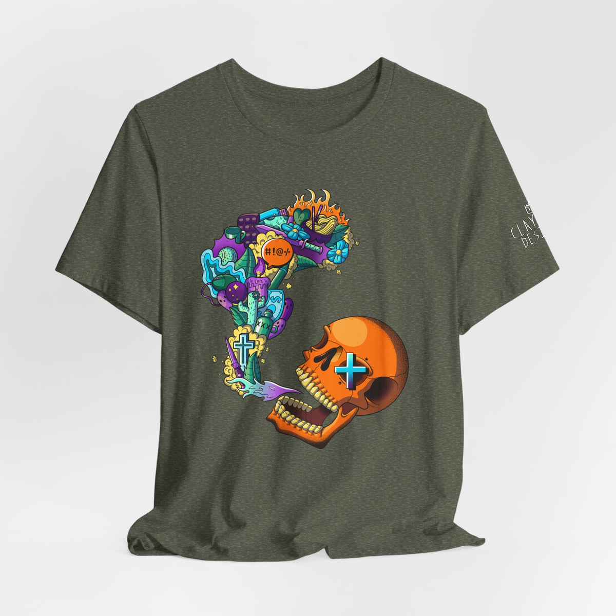 Unisex Jersey Short Sleeve Tee-Doodle Skull