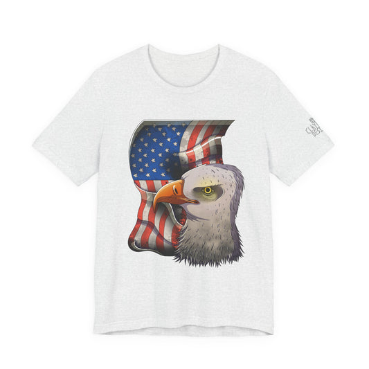 Bella+Canvas Unisex Jersey Short Sleeve Tee with print on sleeve