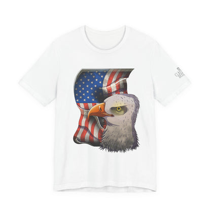 Bella+Canvas Unisex Jersey Short Sleeve Tee with print on sleeve