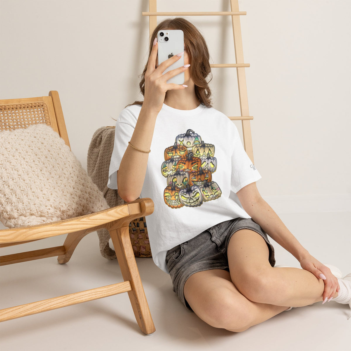 Halloween Pumpkin Unisex Heavy Cotton Tee