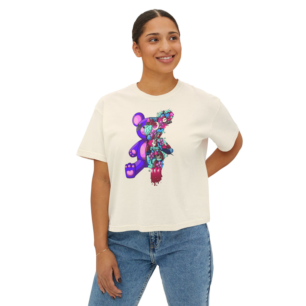 Women's Boxy Tee-Doodle Teddy