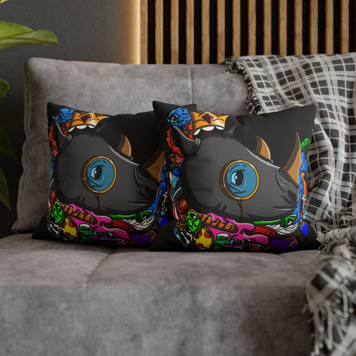 Spun Polyester Square Pillowcase