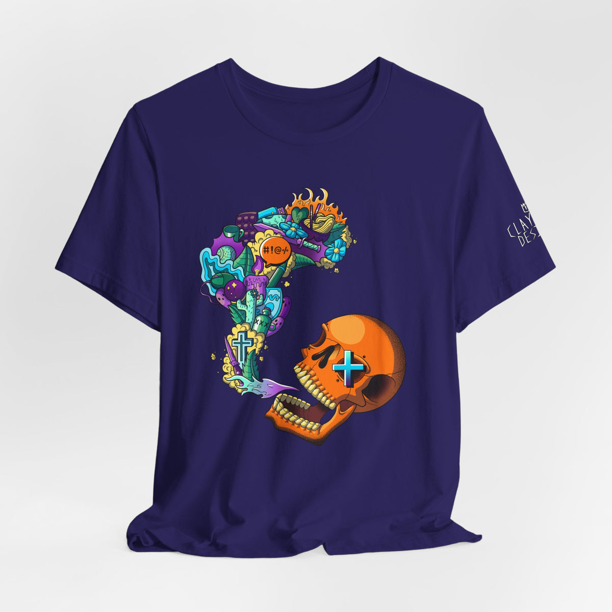 Unisex Jersey Short Sleeve Tee-Doodle Skull