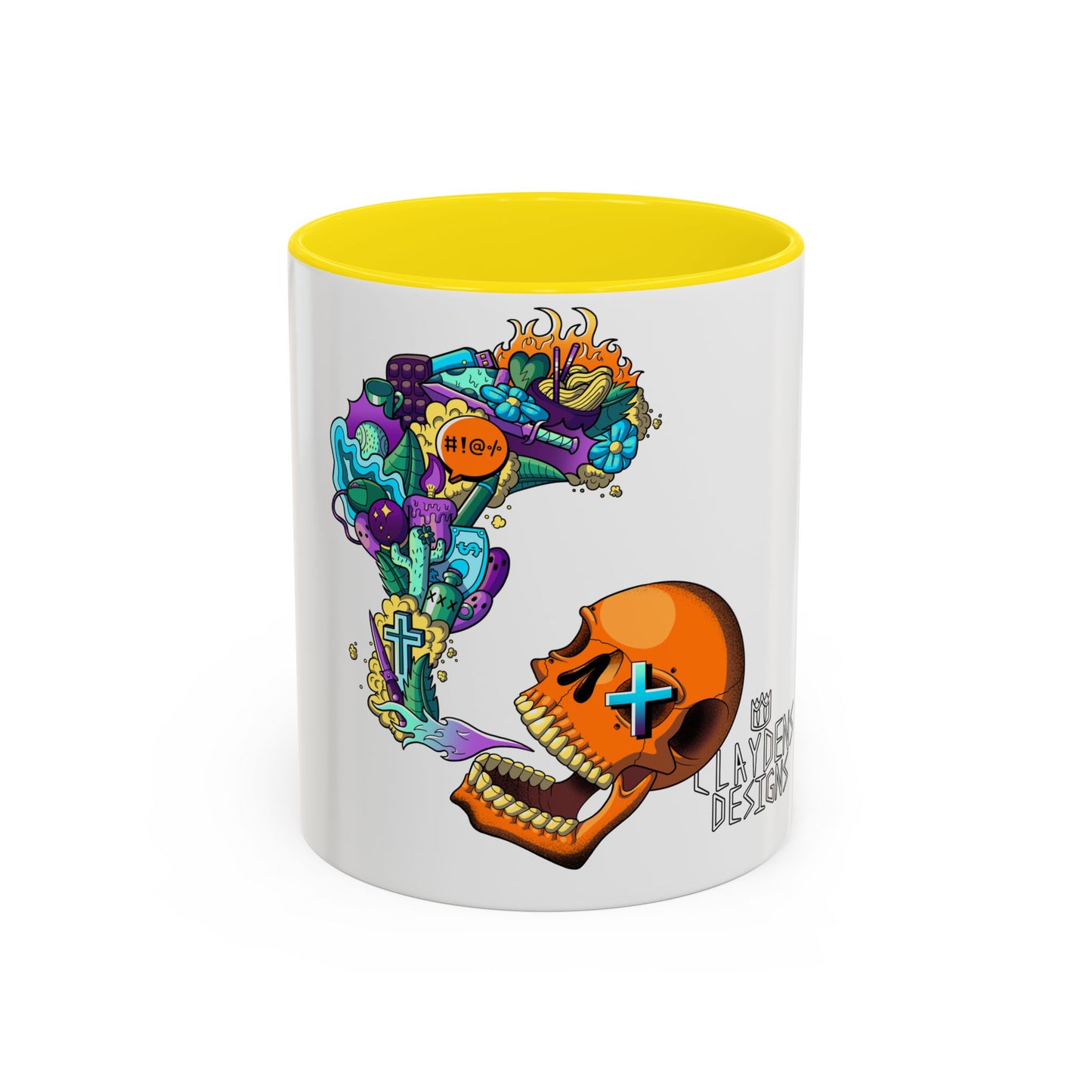Accent Coffee Mug-Doodle Skull
