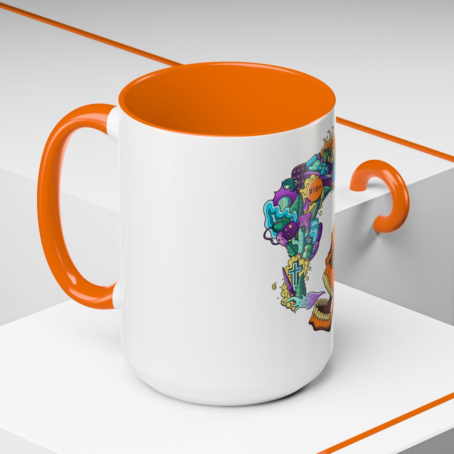 Accent Coffee Mug-Doodle Skull