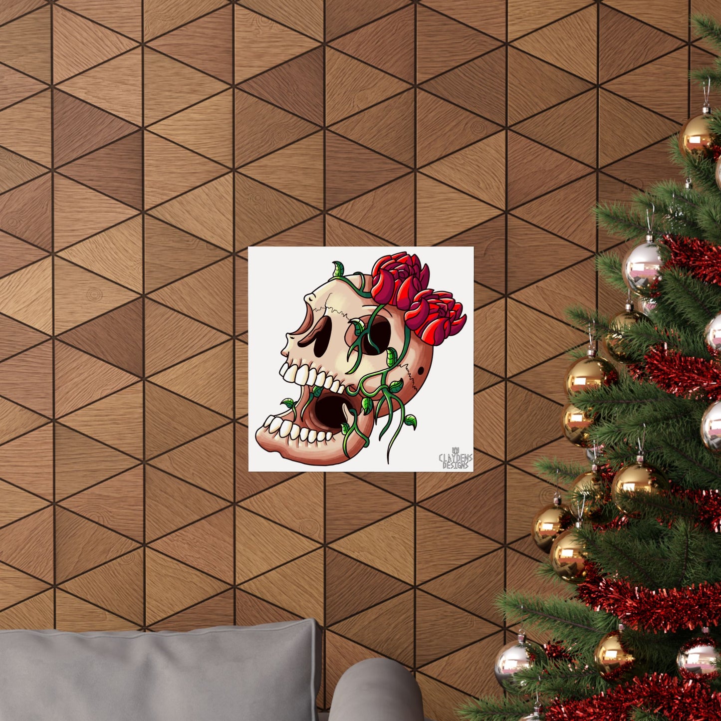 Rose Skull Poster