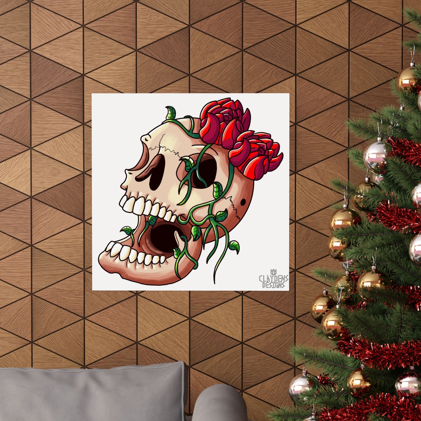 Rose Skull Poster