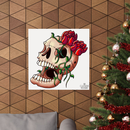 Rose Skull Poster