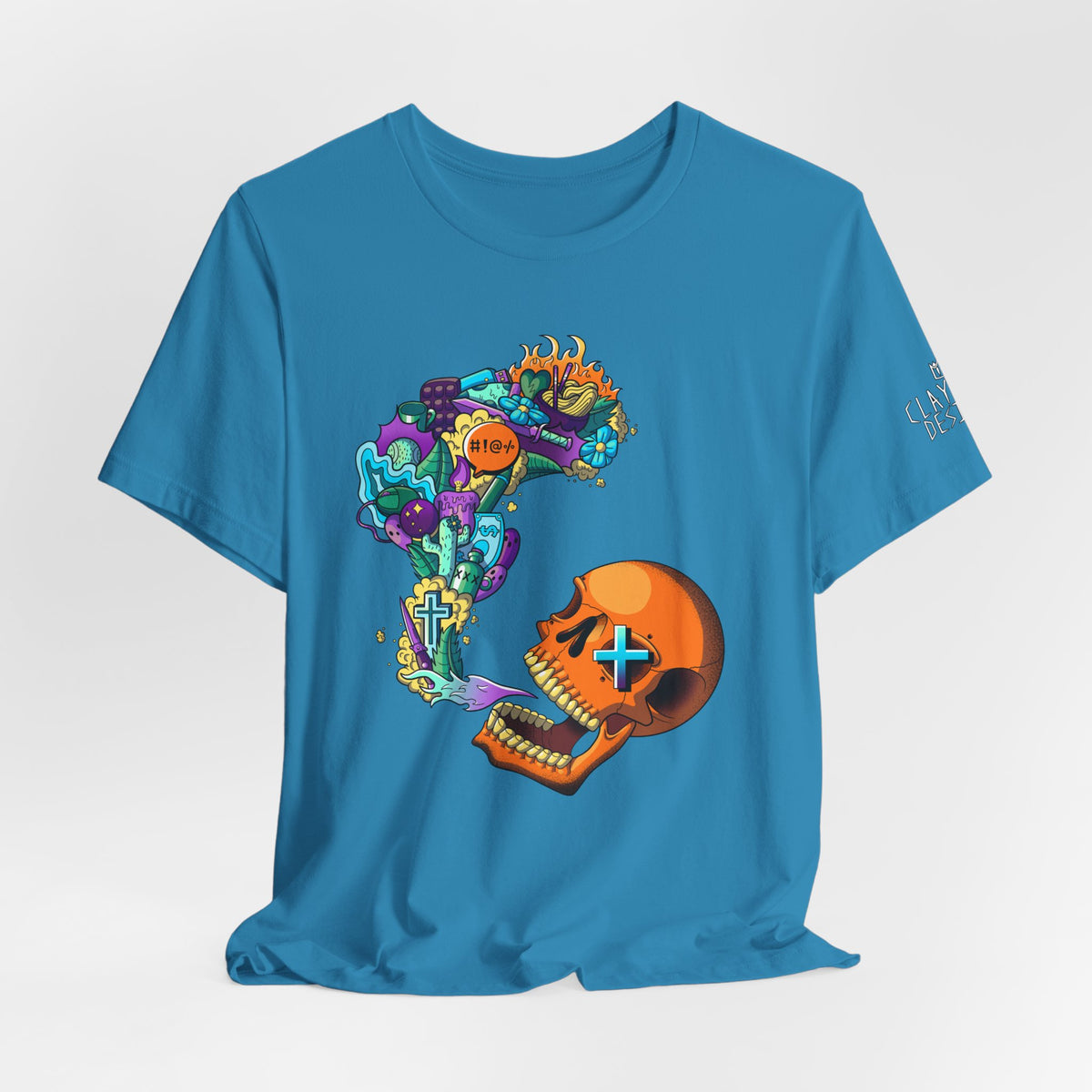 Unisex Jersey Short Sleeve Tee-Doodle Skull