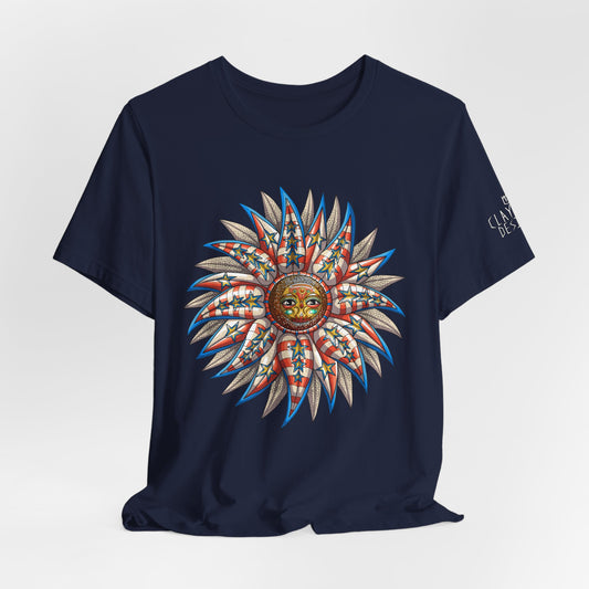 Unisex Jersey Short Sleeve Tee- Doodle Sunflower