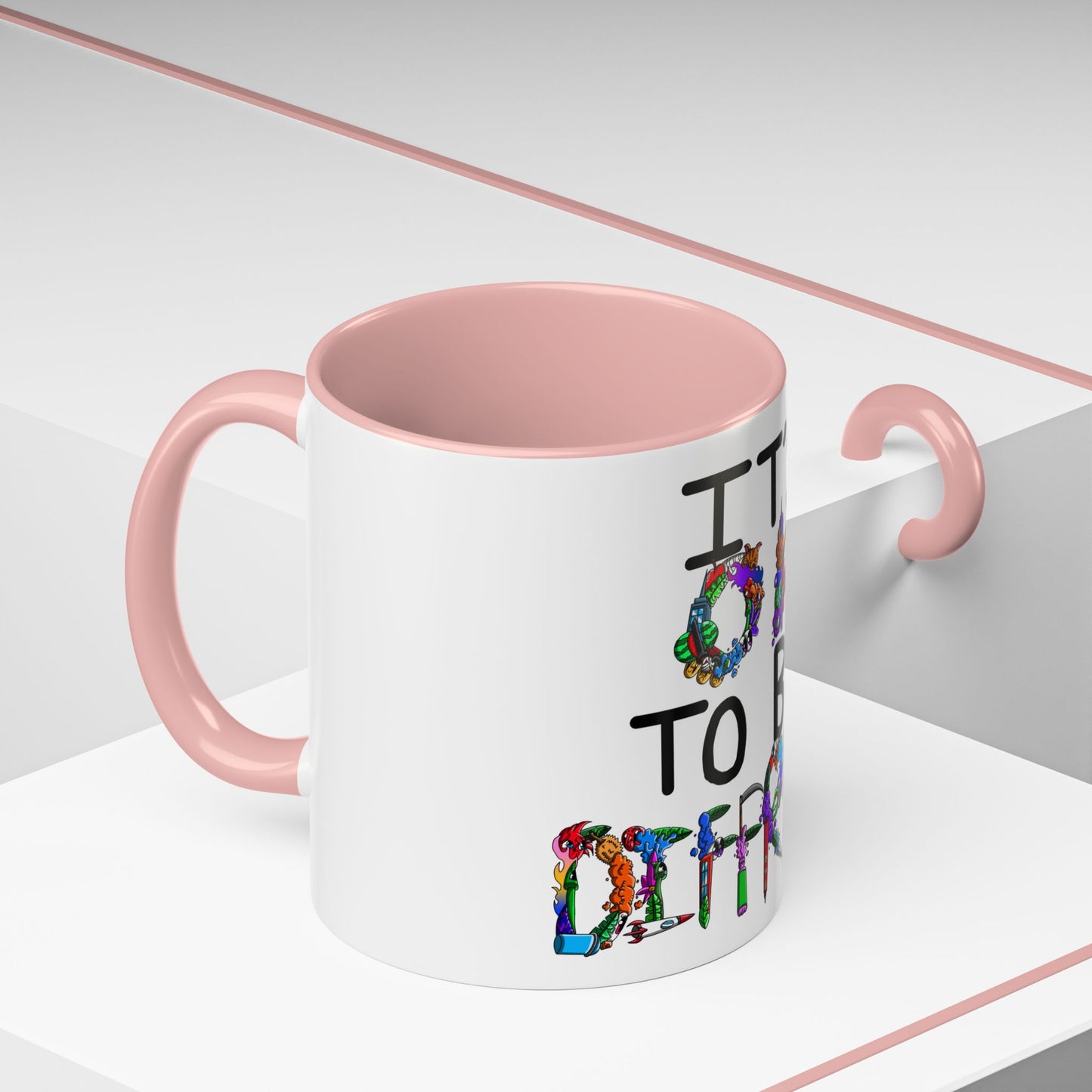 Accent Coffee Mug-Doodle It's OK to be Different